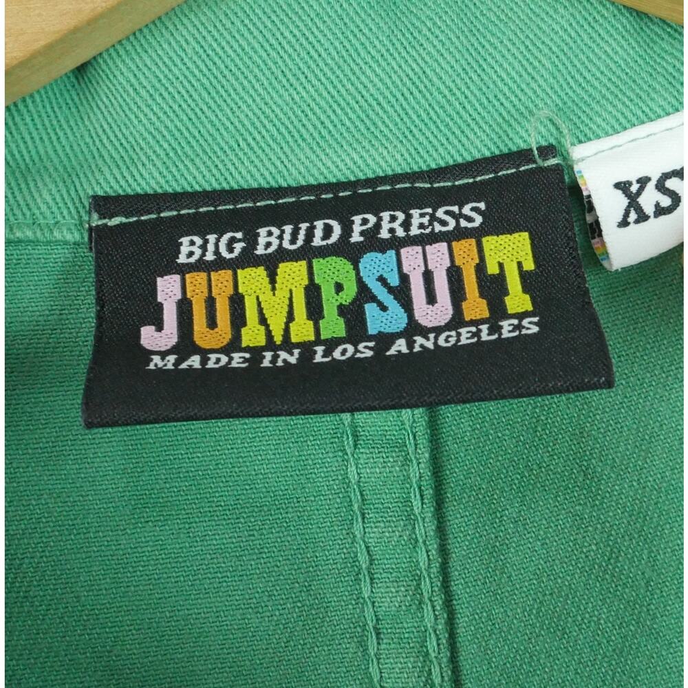 BIG BUD PRESS Short Sleeve Cotton Twill Jumpsuit Light Green USA XS Utility Work - Picture 2 of 10